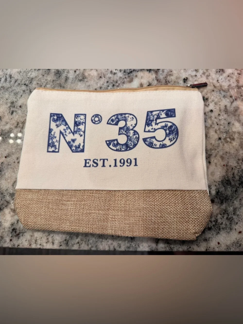 N°30 2pc Canvas Tote 17x14in & Matching Pouch 9x7in new in package